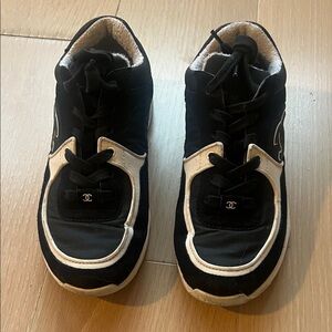 CHANEL Black and White Women's Sneakers
